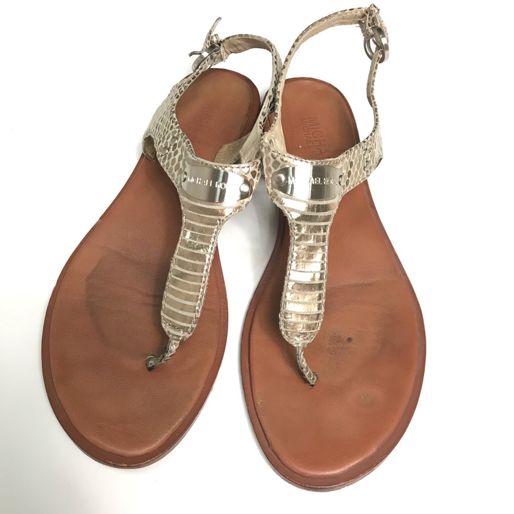 Michael Kors Snake Skin Thong Ankle Sandals